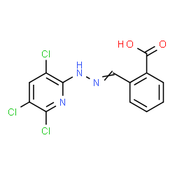 ChemSpider 2D Image | 2-{[(3,5,6-Trichloro-2-pyridinyl)hydrazono]methyl}benzoic acid | C13H8Cl3N3O2