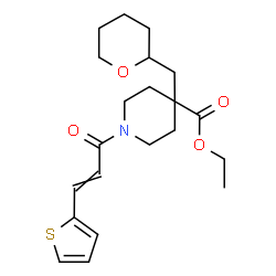 ChemSpider 2D Image | Ethyl 4-(tetrahydro-2H-pyran-2-ylmethyl)-1-[3-(2-thienyl)acryloyl]-4-piperidinecarboxylate | C21H29NO4S