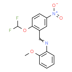 ChemSpider 2D Image | 1-[2-(Difluoromethoxy)-5-nitrophenyl]-N-(2-methoxyphenyl)methanimine | C15H12F2N2O4