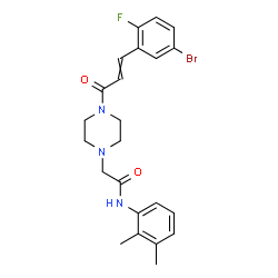 ChemSpider 2D Image | 2-{4-[3-(5-Bromo-2-fluorophenyl)acryloyl]-1-piperazinyl}-N-(2,3-dimethylphenyl)acetamide | C23H25BrFN3O2
