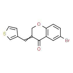 ChemSpider 2D Image | 6-Bromo-3-(3-thienylmethylene)-2,3-dihydro-4H-chromen-4-one | C14H9BrO2S