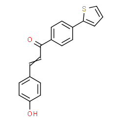ChemSpider 2D Image | 3-(4-Hydroxyphenyl)-1-[4-(2-thienyl)phenyl]-2-propen-1-one | C19H14O2S