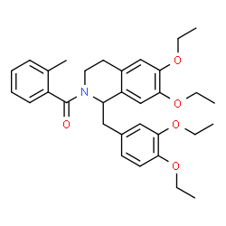 ChemSpider 2D Image | [1-(3,4-Diethoxybenzyl)-6,7-diethoxy-3,4-dihydro-2(1H)-isoquinolinyl](2-methylphenyl)methanone | C32H39NO5