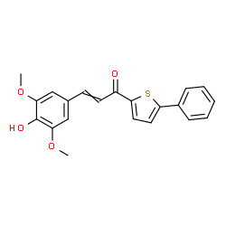 ChemSpider 2D Image | 3-(4-Hydroxy-3,5-dimethoxyphenyl)-1-(5-phenyl-2-thienyl)-2-propen-1-one | C21H18O4S