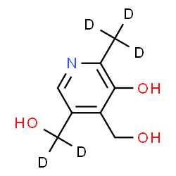 ChemSpider 2D Image | 4-(Hydroxymethyl)-5-[hydroxy(~2~H_2_)methyl]-2-(~2~H_3_)methyl-3-pyridinol | C8H6D5NO3