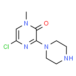ChemSpider 2D Image | 5-Chloro-1-methyl-3-(1-piperazinyl)-2(1H)-pyrazinone | C9H13ClN4O