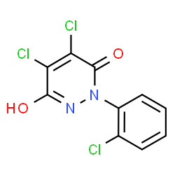 ChemSpider 2D Image | 4,5-Dichloro-2-(2-chlorophenyl)-6-hydroxy-3(2H)-pyridazinone | C10H5Cl3N2O2