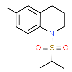 ChemSpider 2D Image | 6-Iodo-1-(isopropylsulfonyl)-1,2,3,4-tetrahydroquinoline | C12H16INO2S