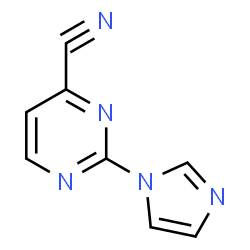 ChemSpider 2D Image | 2-(1H-Imidazol-1-yl)-4-pyrimidinecarbonitrile | C8H5N5