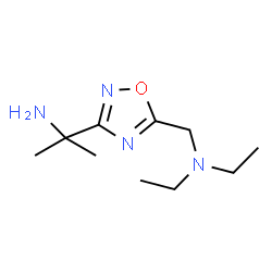 ChemSpider 2D Image | 2-{5-[(Diethylamino)methyl]-1,2,4-oxadiazol-3-yl}-2-propanamine | C10H20N4O