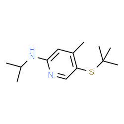 ChemSpider 2D Image | N-Isopropyl-4-methyl-5-[(2-methyl-2-propanyl)sulfanyl]-2-pyridinamine | C13H22N2S