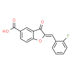 ChemSpider 2D Image | (2Z)-2-(2-Fluorobenzylidene)-3-oxo-2,3-dihydro-1-benzofuran-5-carboxylic acid | C16H9FO4