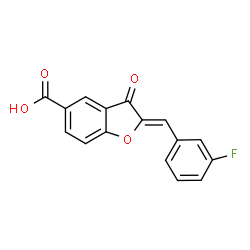 ChemSpider 2D Image | (2Z)-2-(3-Fluorobenzylidene)-3-oxo-2,3-dihydro-1-benzofuran-5-carboxylic acid | C16H9FO4