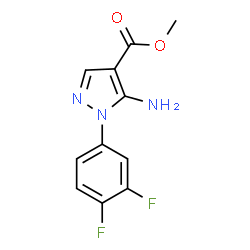 ChemSpider 2D Image | Methyl 5-amino-1-(3,4-difluorophenyl)-1H-pyrazole-4-carboxylate | C11H9F2N3O2