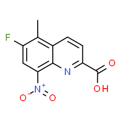 ChemSpider 2D Image | 6-Fluoro-5-methyl-8-nitro-2-quinolinecarboxylic acid | C11H7FN2O4