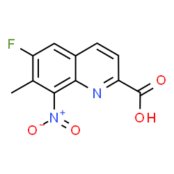 ChemSpider 2D Image | 6-Fluoro-7-methyl-8-nitro-2-quinolinecarboxylic acid | C11H7FN2O4