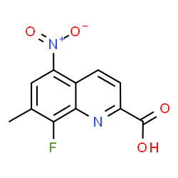ChemSpider 2D Image | 8-Fluoro-7-methyl-5-nitro-2-quinolinecarboxylic acid | C11H7FN2O4