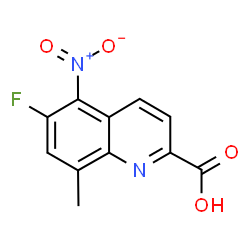 ChemSpider 2D Image | 6-Fluoro-8-methyl-5-nitro-2-quinolinecarboxylic acid | C11H7FN2O4
