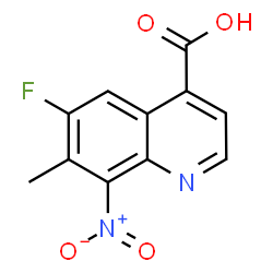 ChemSpider 2D Image | 6-Fluoro-7-methyl-8-nitro-4-quinolinecarboxylic acid | C11H7FN2O4
