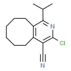 ChemSpider 2D Image | 3-Chloro-1-isopropyl-5,6,7,8,9,10-hexahydrocycloocta[c]pyridine-4-carbonitrile | C15H19ClN2