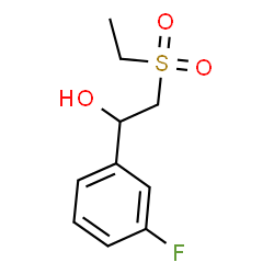 ChemSpider 2D Image | 2-(Ethylsulfonyl)-1-(3-fluorophenyl)ethanol | C10H13FO3S