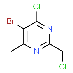 ChemSpider 2D Image | 5-Bromo-4-chloro-2-(chloromethyl)-6-methylpyrimidine | C6H5BrCl2N2