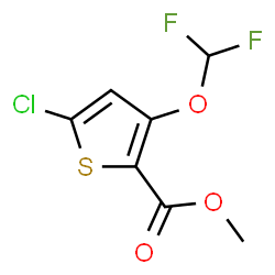 ChemSpider 2D Image | Methyl 5-chloro-3-(difluoromethoxy)-2-thiophenecarboxylate | C7H5ClF2O3S