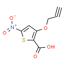 ChemSpider 2D Image | 5-Nitro-3-(2-propyn-1-yloxy)-2-thiophenecarboxylic acid | C8H5NO5S