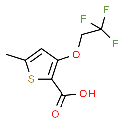 ChemSpider 2D Image | 5-Methyl-3-(2,2,2-trifluoroethoxy)-2-thiophenecarboxylic acid | C8H7F3O3S