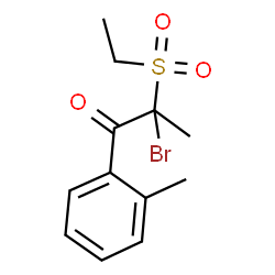 ChemSpider 2D Image | 2-Bromo-2-(ethylsulfonyl)-1-(2-methylphenyl)-1-propanone | C12H15BrO3S
