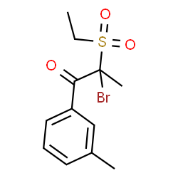 ChemSpider 2D Image | 2-Bromo-2-(ethylsulfonyl)-1-(3-methylphenyl)-1-propanone | C12H15BrO3S