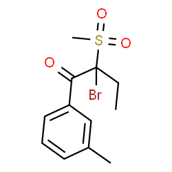ChemSpider 2D Image | 2-Bromo-1-(3-methylphenyl)-2-(methylsulfonyl)-1-butanone | C12H15BrO3S