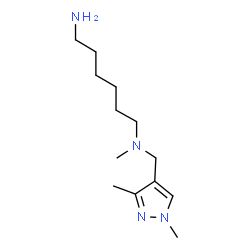 ChemSpider 2D Image | N-[(1,3-Dimethyl-1H-pyrazol-4-yl)methyl]-N-methyl-1,6-hexanediamine | C13H26N4