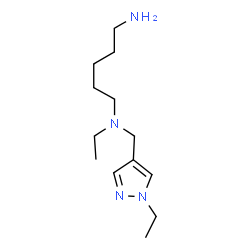 ChemSpider 2D Image | N-Ethyl-N-[(1-ethyl-1H-pyrazol-4-yl)methyl]-1,5-pentanediamine | C13H26N4