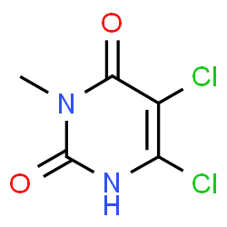 ChemSpider 2D Image | 5,6-Dichloro-3-methyl-2,4(1H,3H)-pyrimidinedione | C5H4Cl2N2O2