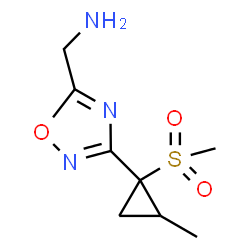 ChemSpider 2D Image | 1-[3-(1-methanesulfonyl-2-methylcyclopropyl)-1,2,4-oxadiazol-5-yl]methanamine | C8H13N3O3S