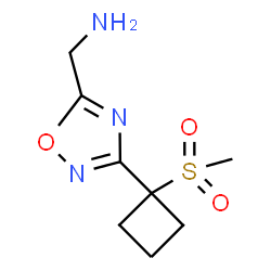 ChemSpider 2D Image | 1-[3-(1-methanesulfonylcyclobutyl)-1,2,4-oxadiazol-5-yl]methanamine | C8H13N3O3S