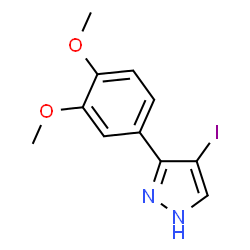 ChemSpider 2D Image | 3-(3,4-Dimethoxyphenyl)-4-iodo-1H-pyrazole | C11H11IN2O2