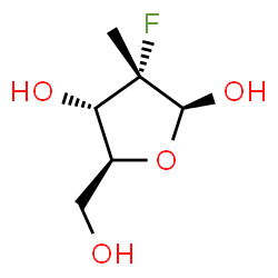 ChemSpider 2D Image | 2-Deoxy-2-fluoro-2-methyl-beta-L-ribofuranose | C6H11FO4