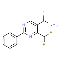 ChemSpider 2D Image | 4-(Difluoromethyl)-2-phenyl-5-pyrimidinecarboxamide | C12H9F2N3O
