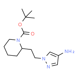 ChemSpider 2D Image | tert-butyl 2-[2-(4-amino-1H-pyrazol-1-yl)ethyl]piperidine-1-carboxylate | C15H26N4O2