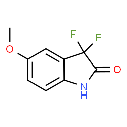 ChemSpider 2D Image | 3,3-Difluoro-5-methoxy-1,3-dihydro-2H-indol-2-one | C9H7F2NO2