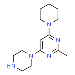 ChemSpider 2D Image | 2-Methyl-4-(1-piperazinyl)-6-(1-piperidinyl)pyrimidine | C14H23N5