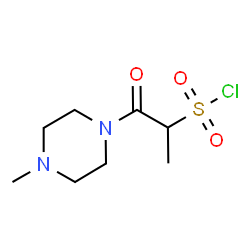 ChemSpider 2D Image | 1-(4-Methyl-1-piperazinyl)-1-oxo-2-propanesulfonyl chloride | C8H15ClN2O3S