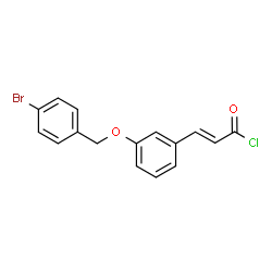 ChemSpider 2D Image | (2E)-3-{3-[(4-Bromobenzyl)oxy]phenyl}acryloyl chloride | C16H12BrClO2