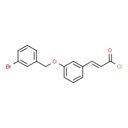 ChemSpider 2D Image | (2E)-3-{3-[(3-Bromobenzyl)oxy]phenyl}acryloyl chloride | C16H12BrClO2