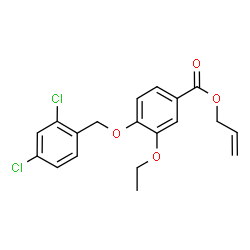 ChemSpider 2D Image | Allyl 4-[(2,4-dichlorobenzyl)oxy]-3-ethoxybenzoate | C19H18Cl2O4