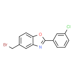 ChemSpider 2D Image | 5-(Bromomethyl)-2-(3-chlorophenyl)-1,3-benzoxazole | C14H9BrClNO