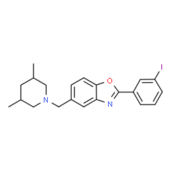 ChemSpider 2D Image | 5-[(3,5-Dimethyl-1-piperidinyl)methyl]-2-(3-iodophenyl)-1,3-benzoxazole | C21H23IN2O