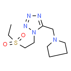 ChemSpider 2D Image | 1-[2-(Ethylsulfonyl)ethyl]-5-(1-pyrrolidinylmethyl)-1H-tetrazole | C10H19N5O2S